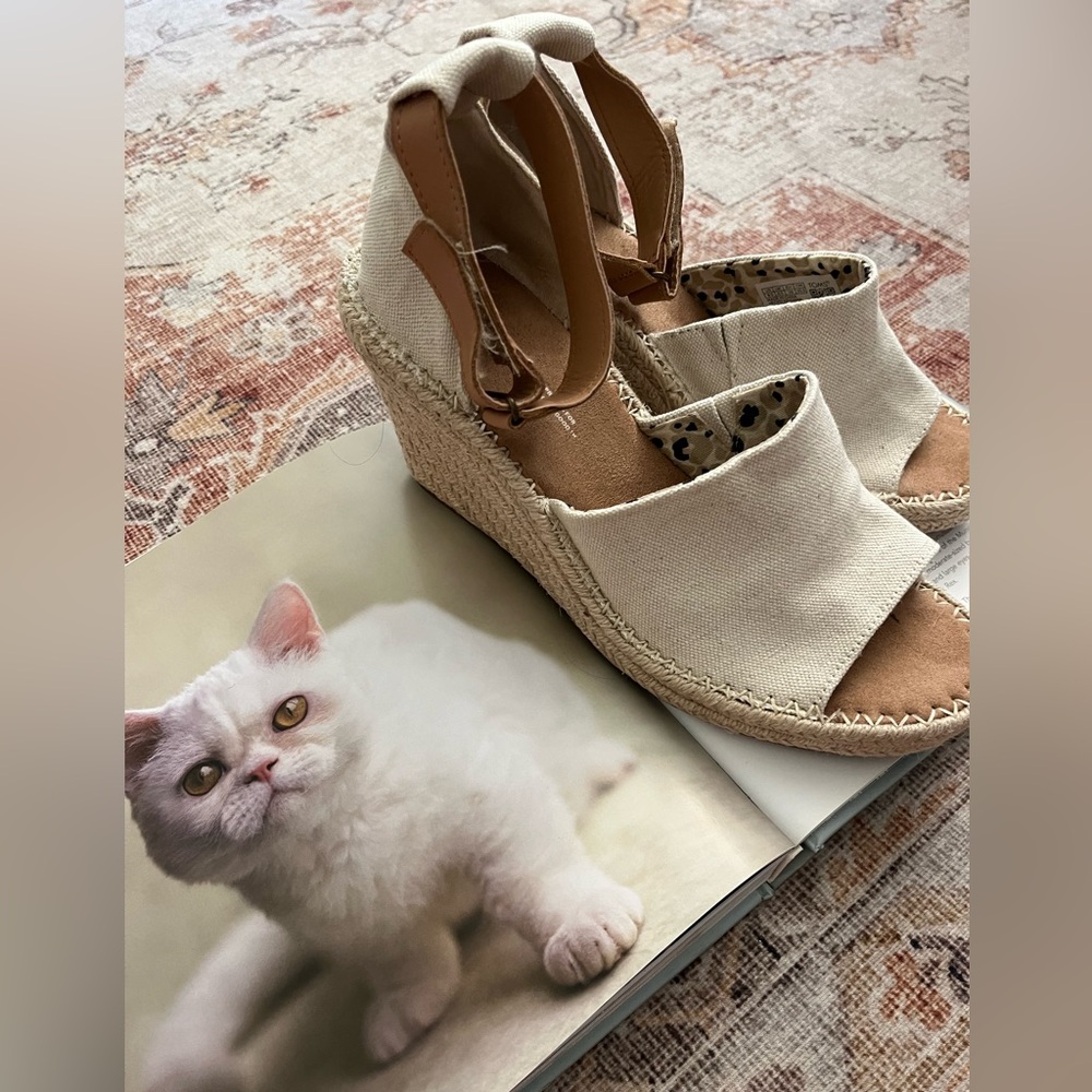 Toms canvas wedge sandals